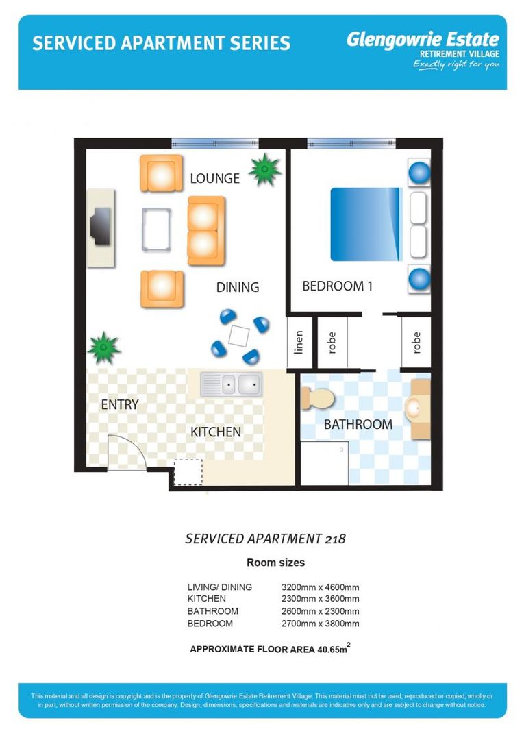 Spacious serviced apartment filled with natural light
