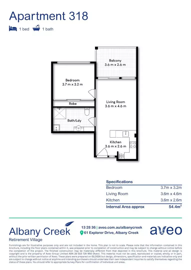 Modern apartment with private balcony