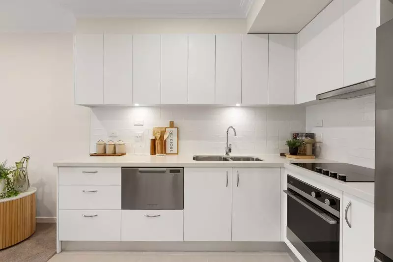 Courtyard-facing apartment on level 3 with serene views