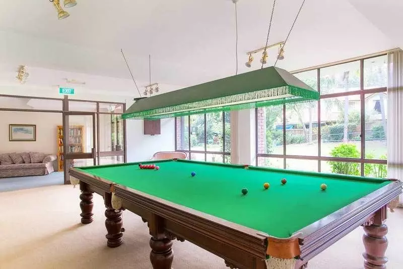 A private and quiet retreat overlooking lush green gardens. 