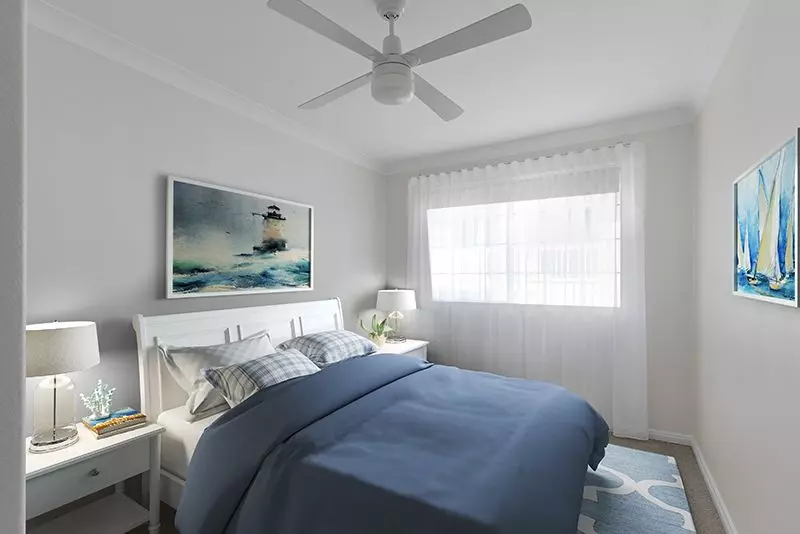 Exquisitely renovated light-filled unit overlooking croquet lawn.