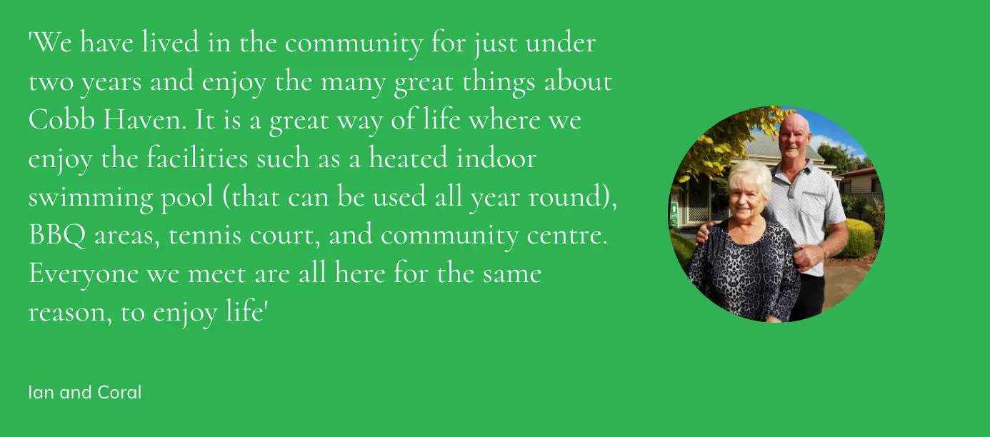 Cobb Haven Over 50s living Moama