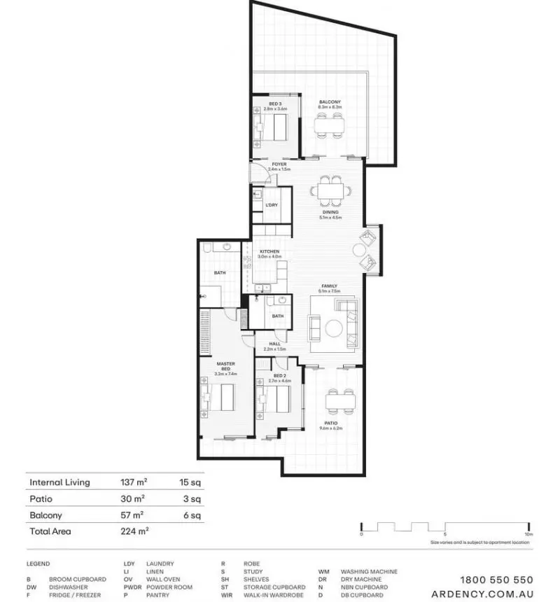 Light-filled Garden Apartment with Space, Privacy and Style