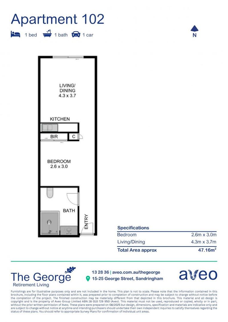 One-bedroom apartment on the ground floor