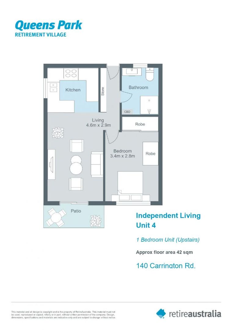 Stunning 1 bedroom unit with large open plan living/kitchen area.