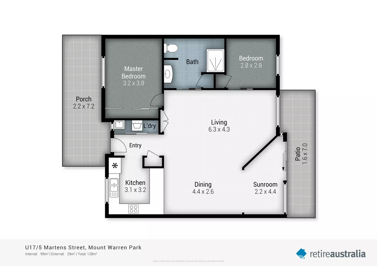 Stunning, spacious two bedroom villa with solar water and electricity!