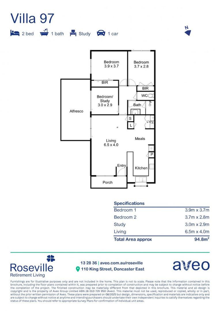 Stylish & Low-Maintenance 2 bed + Study comes with Modern Comforts