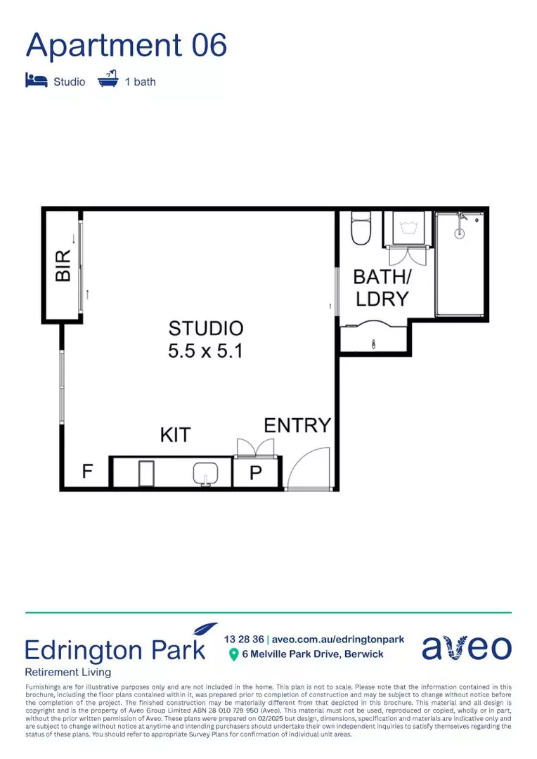 Newly-renovated studio apartment with brand-new kitchenette