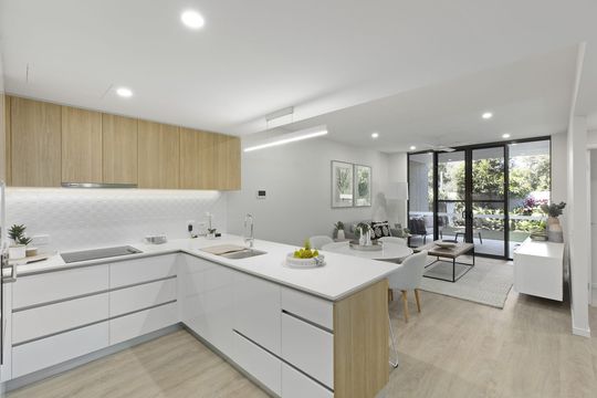 Lower open-plan two-bedroom apartment