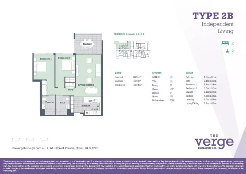 Abundantly lit north-facing apartment on the Gold Coast