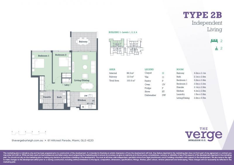 Abundantly lit north-facing apartment on the Gold Coast