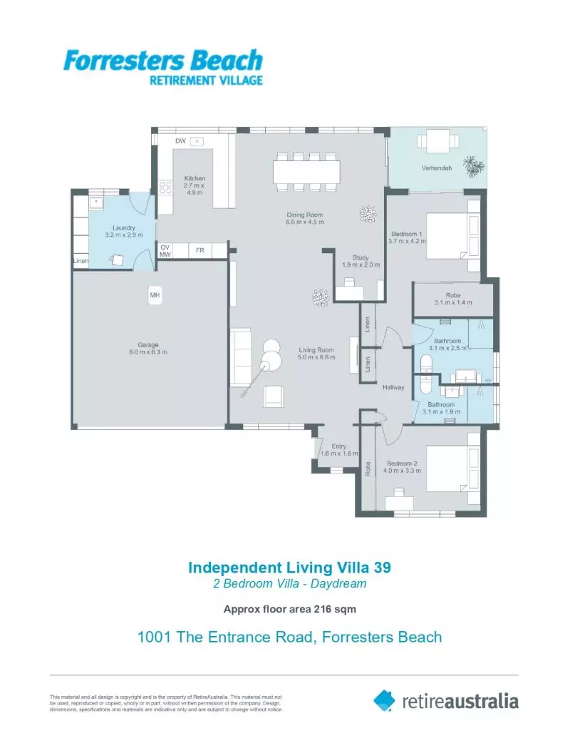 Spacious villa with double lock up garage