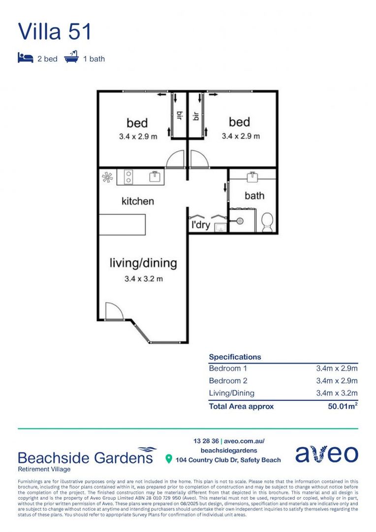 Easily located villa right by the community centre