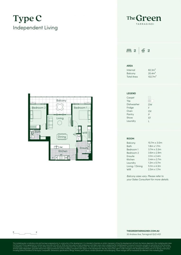 North-facing, ground-floor apartment with direct courtyard access and garden views