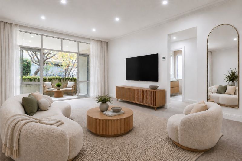 Spacious three-bedroom apartment with garden views