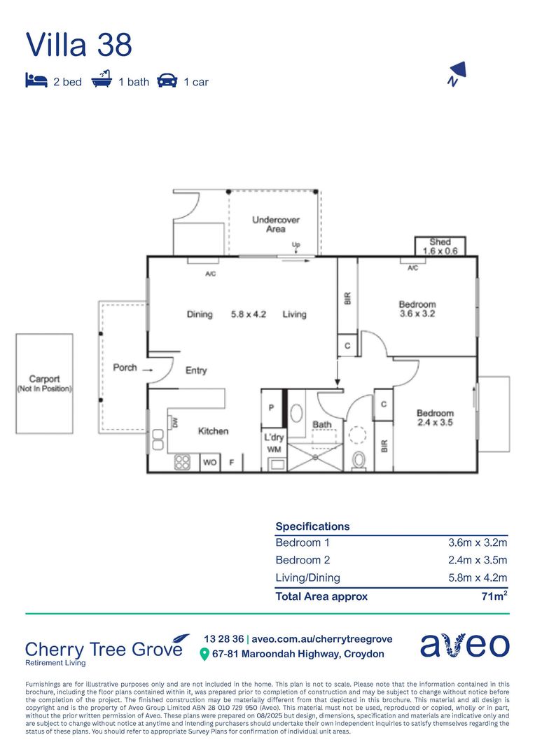 Unique two-bedroom villa close to community centre