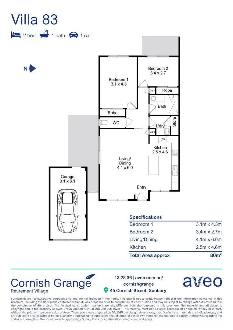 Stylish 2-bedroom villa with an open-plan design