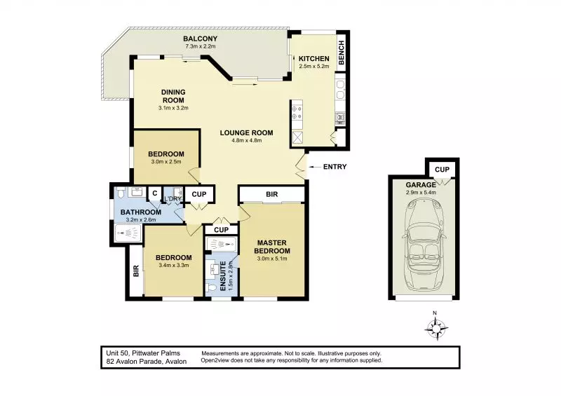North-facing three-bedroom unit