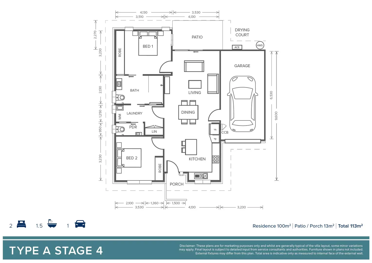 Oak Tree Retirement Village Mudgee - 2 Bedroom + 1 Bathroom + 1 Powder