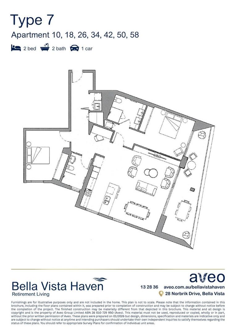 Two-bedroom apartment with gorgeous views