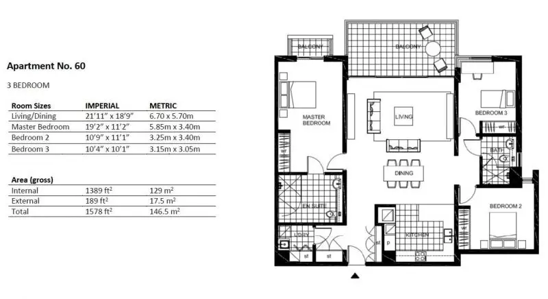 Elegant Three-Bedroom Sanctuary with Space and Style