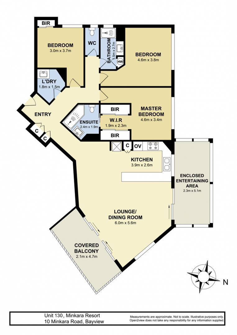 Stunning water view from double balcony apartment