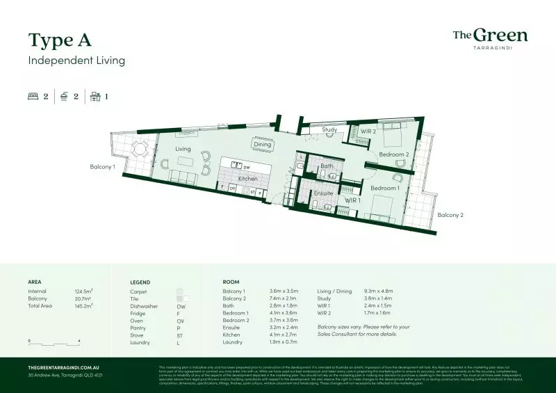 Experience premium living in this two-bedroom apartment with private garden views