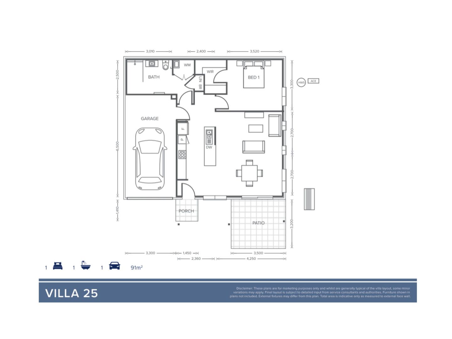 Villa 25 | 1 bed + 1 bath