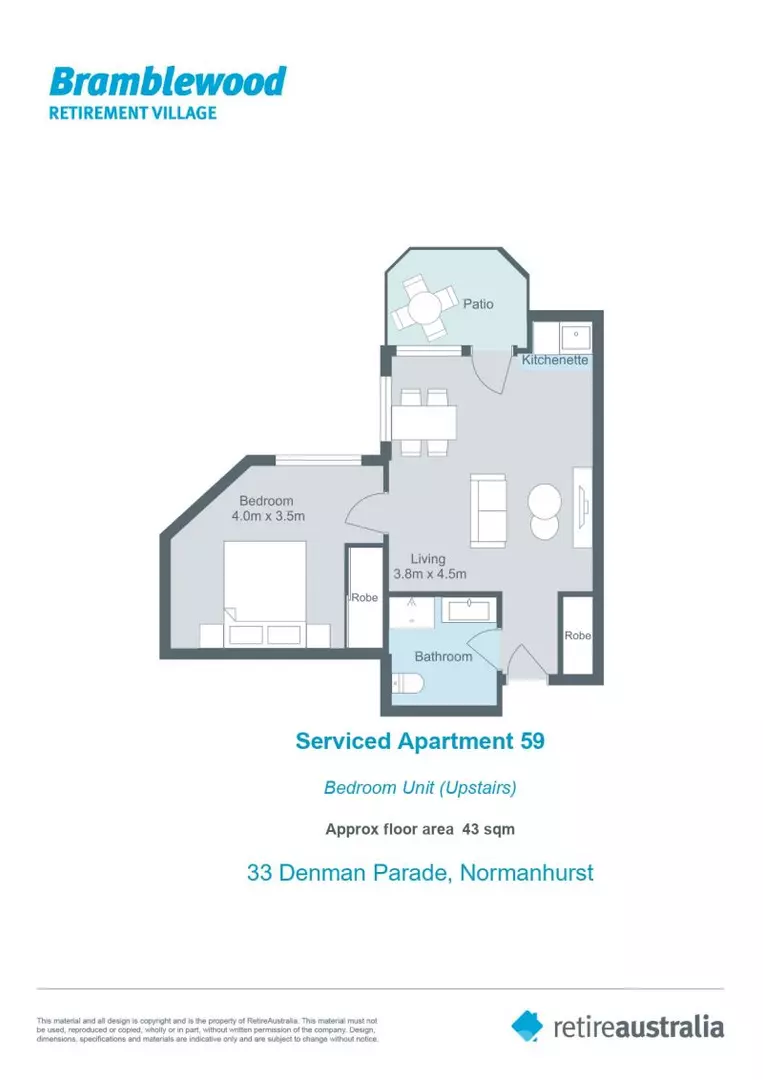 A private and quiet retreat overlooking lush green gardens. 