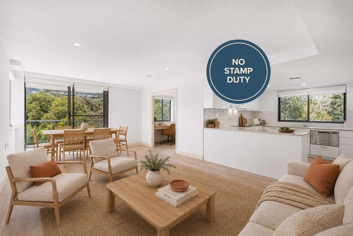 Three-bedroom apartment with room for family and friends