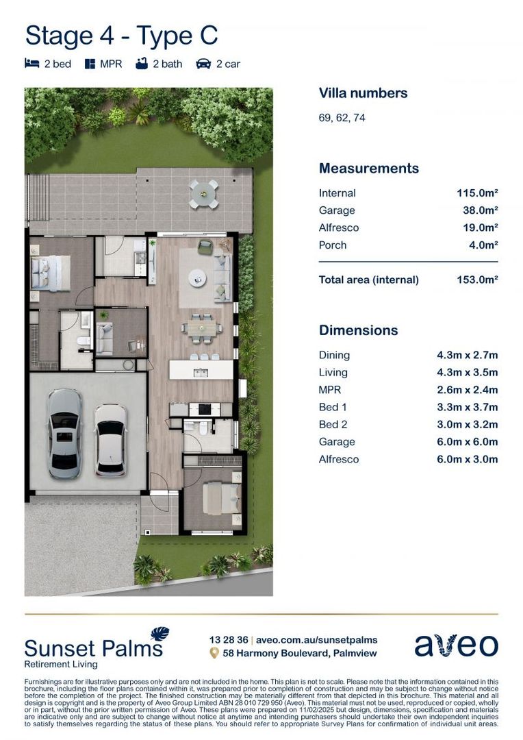 Last few remaining! Stylish two-bedroom + multi-purpose room with double garage