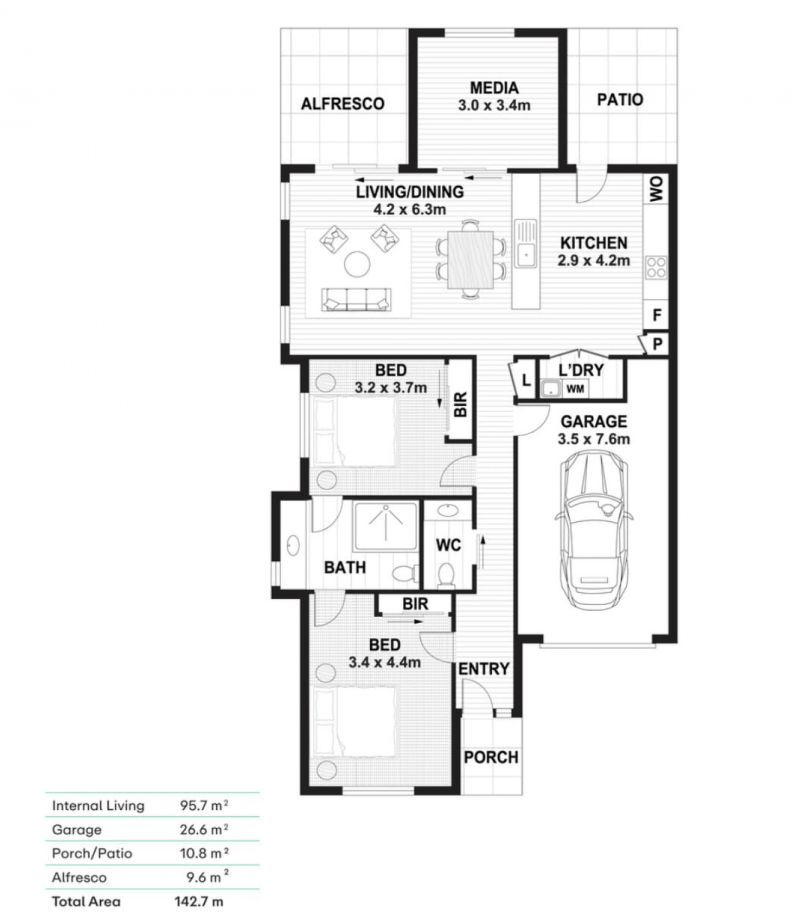 Great Location with Flexible Media Room Living