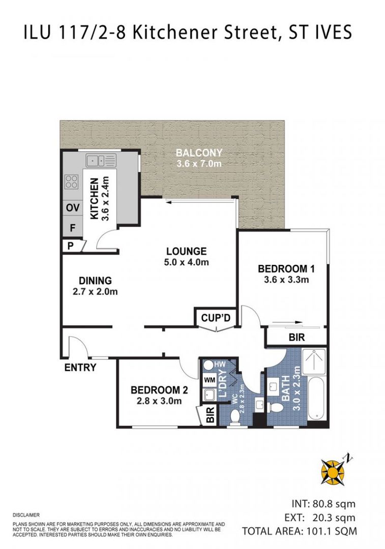 Light & bright two-bedroom villa