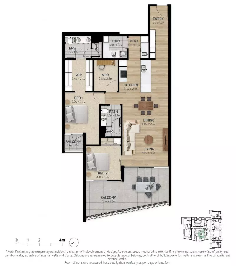 Spacious Two-Bedroom + MPR Residence with Exceptional Amenities