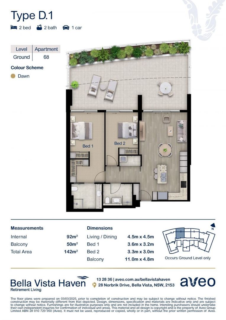 Bright and generous 2-bedroom apartment with your own private balcony