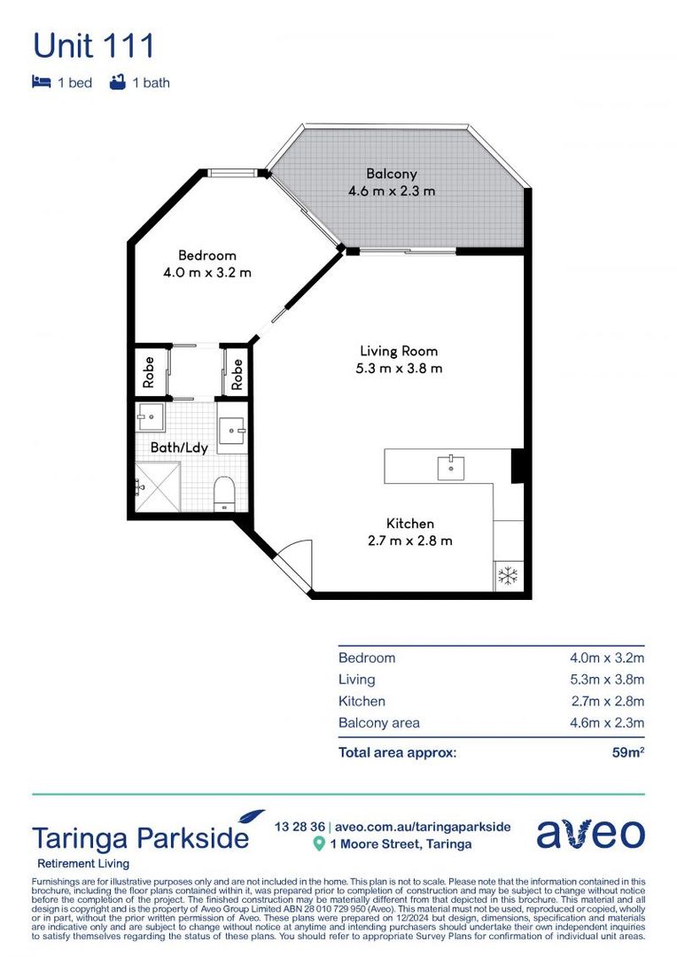 Top-level one-bedroom serviced apartment