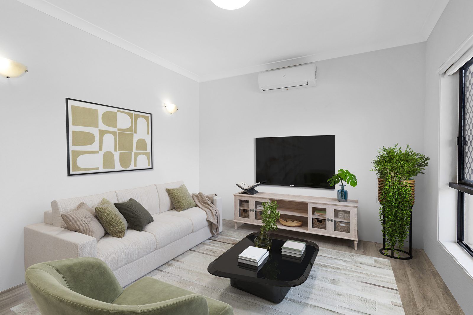 Spacious one-bedroom apartment with private courtyard garden