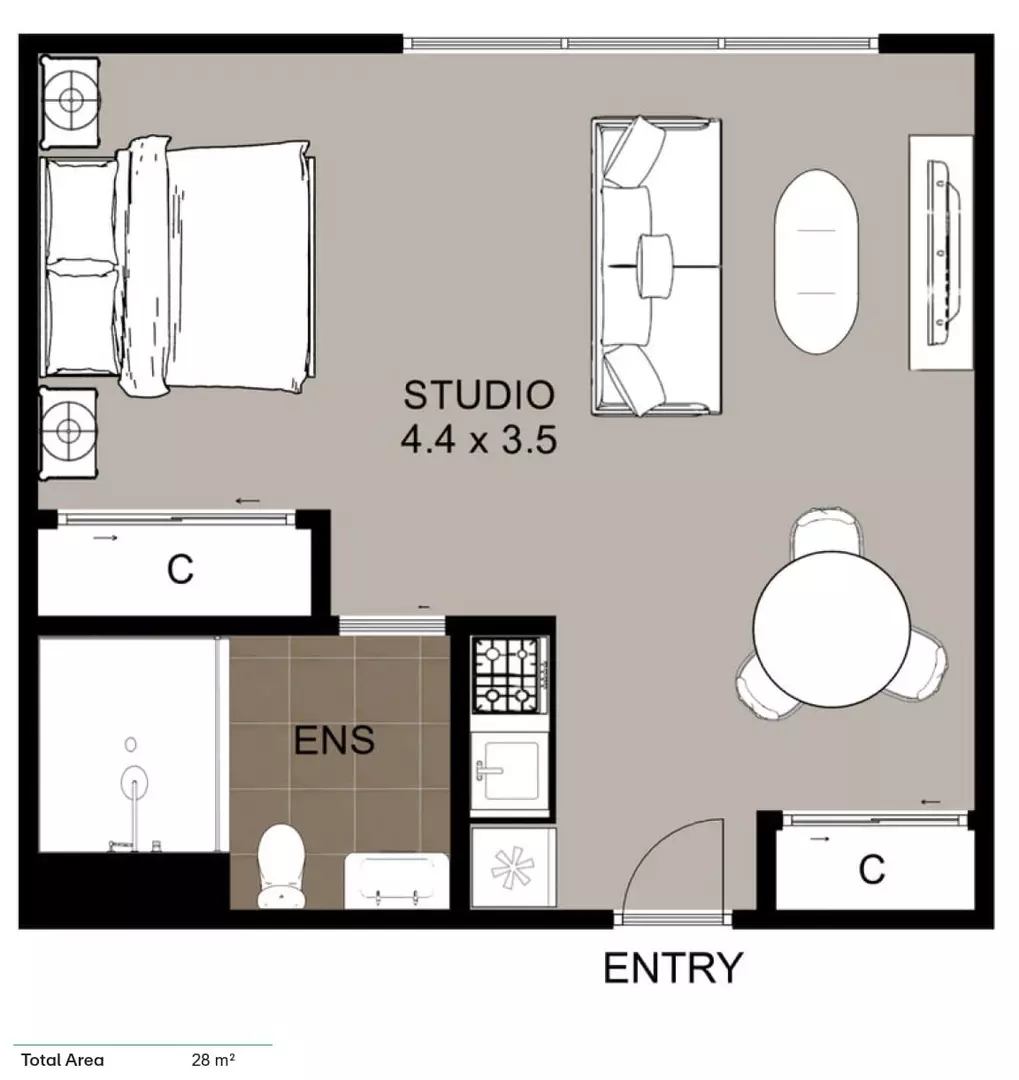 Cove Floorplan | Highvale Serviced Apartments