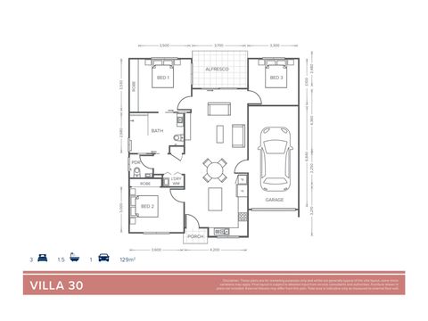 Villa 30 | 3 bed + 1 bathroom + powder - Oak Tree Retirement Village Bathurst