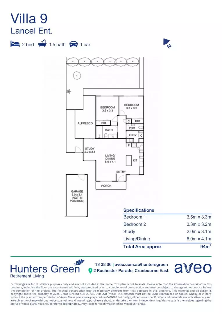 Enjoy serene living in this modern two-bedroom villa