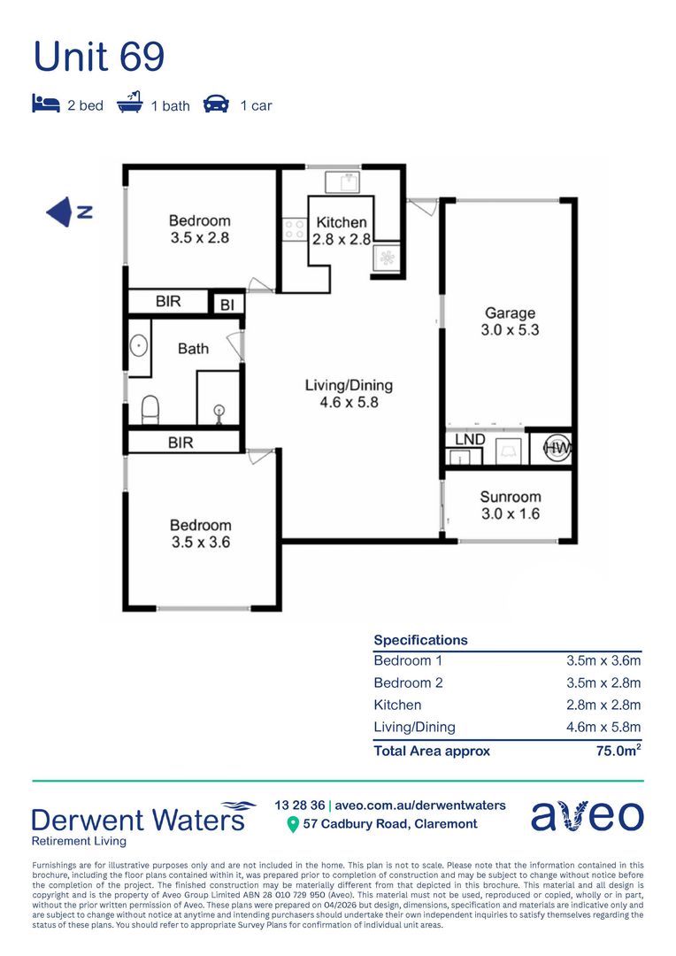 Westerly Facing Villa With Attached Garage