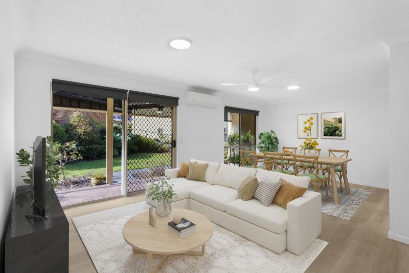 Modern ground-floor 2-bedroom villa with garden views