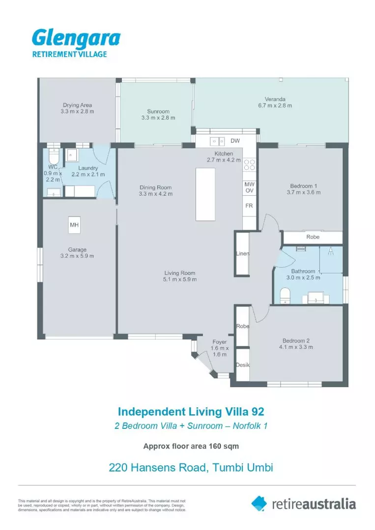 Ideal retirement independent living villa