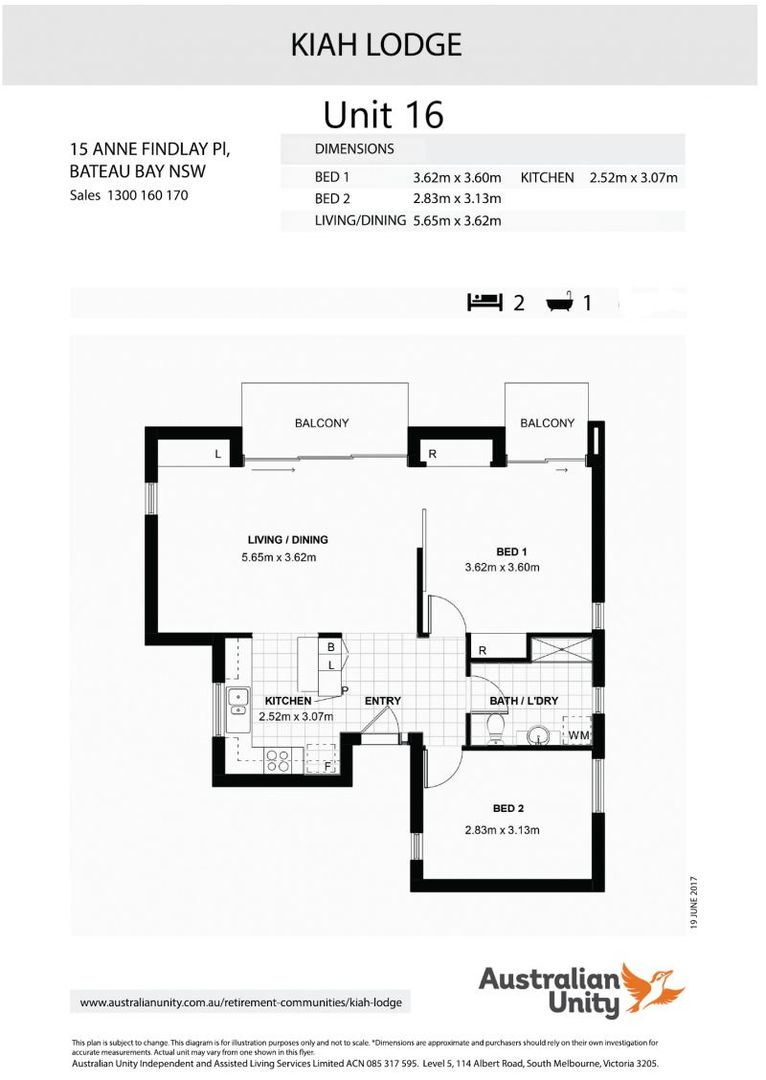 Spacious ground floor two-bedroom unit