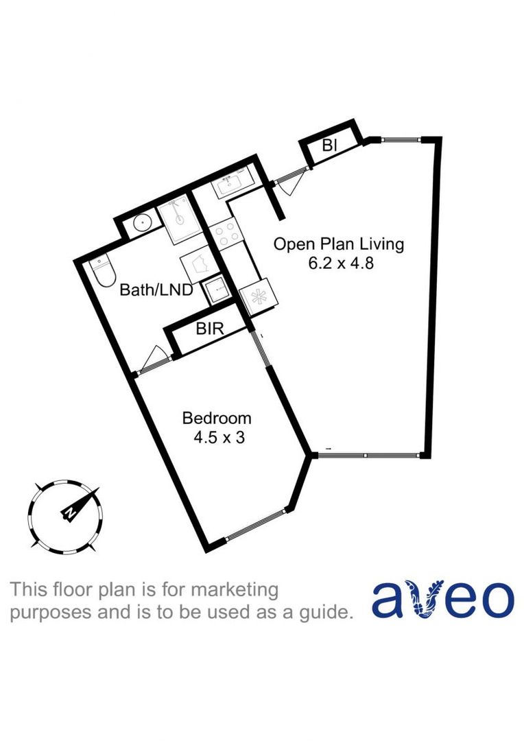 Apartment with views over community gardens