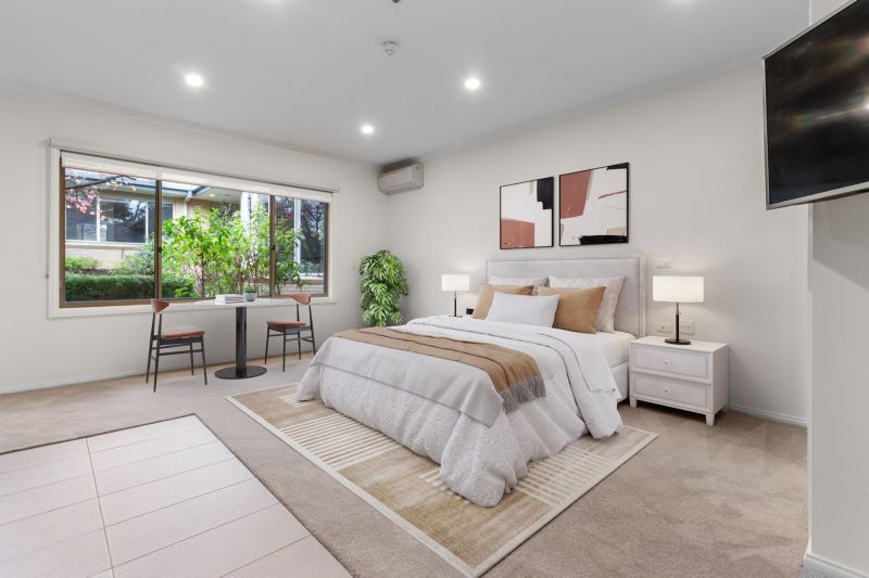 Modern apartment with beautiful window outlooks.