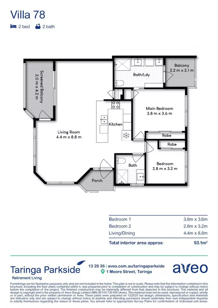 Modern two-bedroom villa