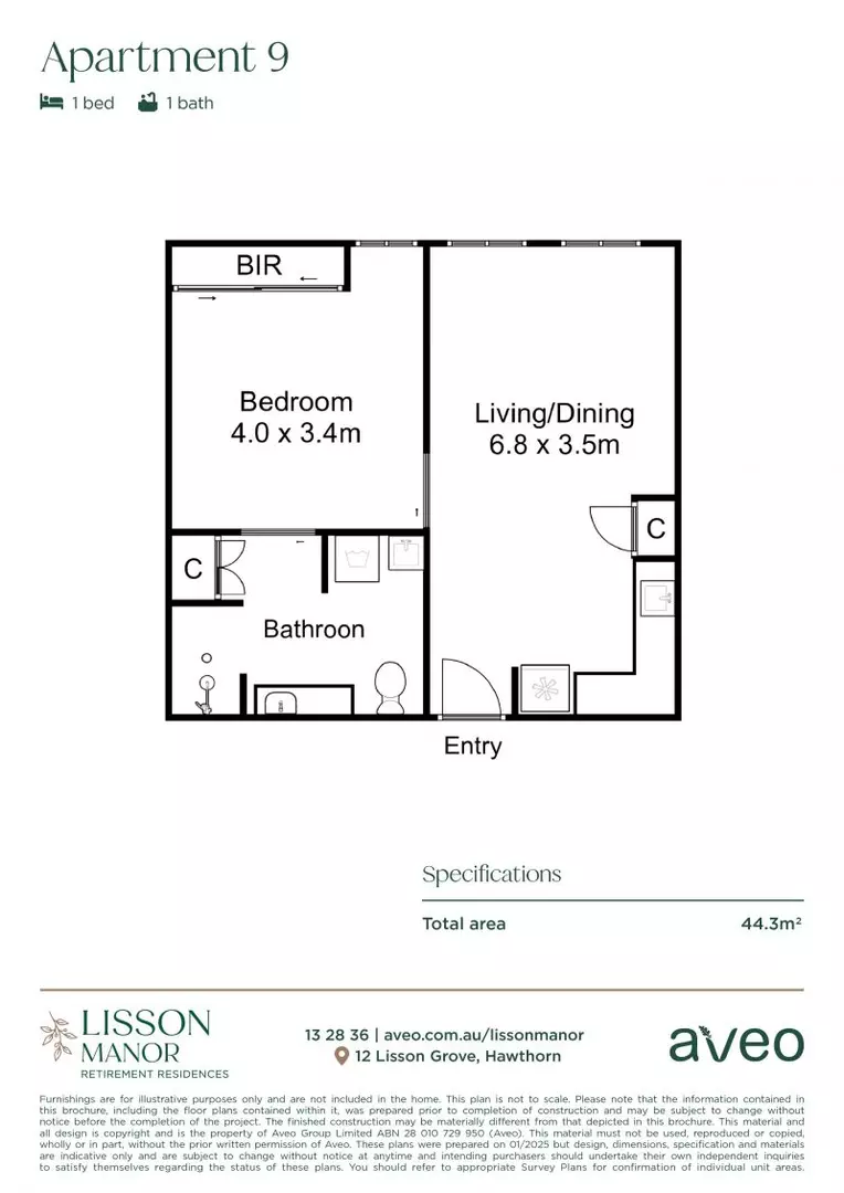 Delightful east-facing, spacious ground-floor one-bedroom apartment