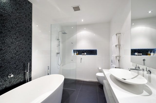 A hobless shower and safe bathroom is an essential feature of an accessible home