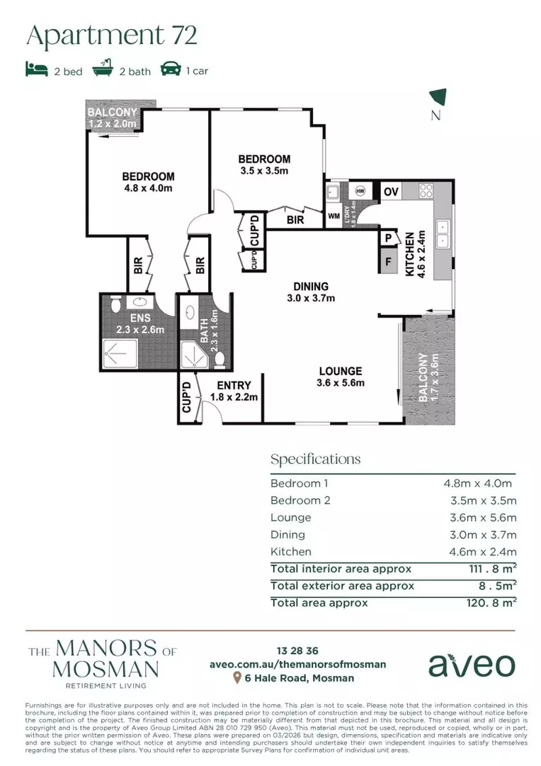 Bright & beautifully modern 2-bedroom apartment